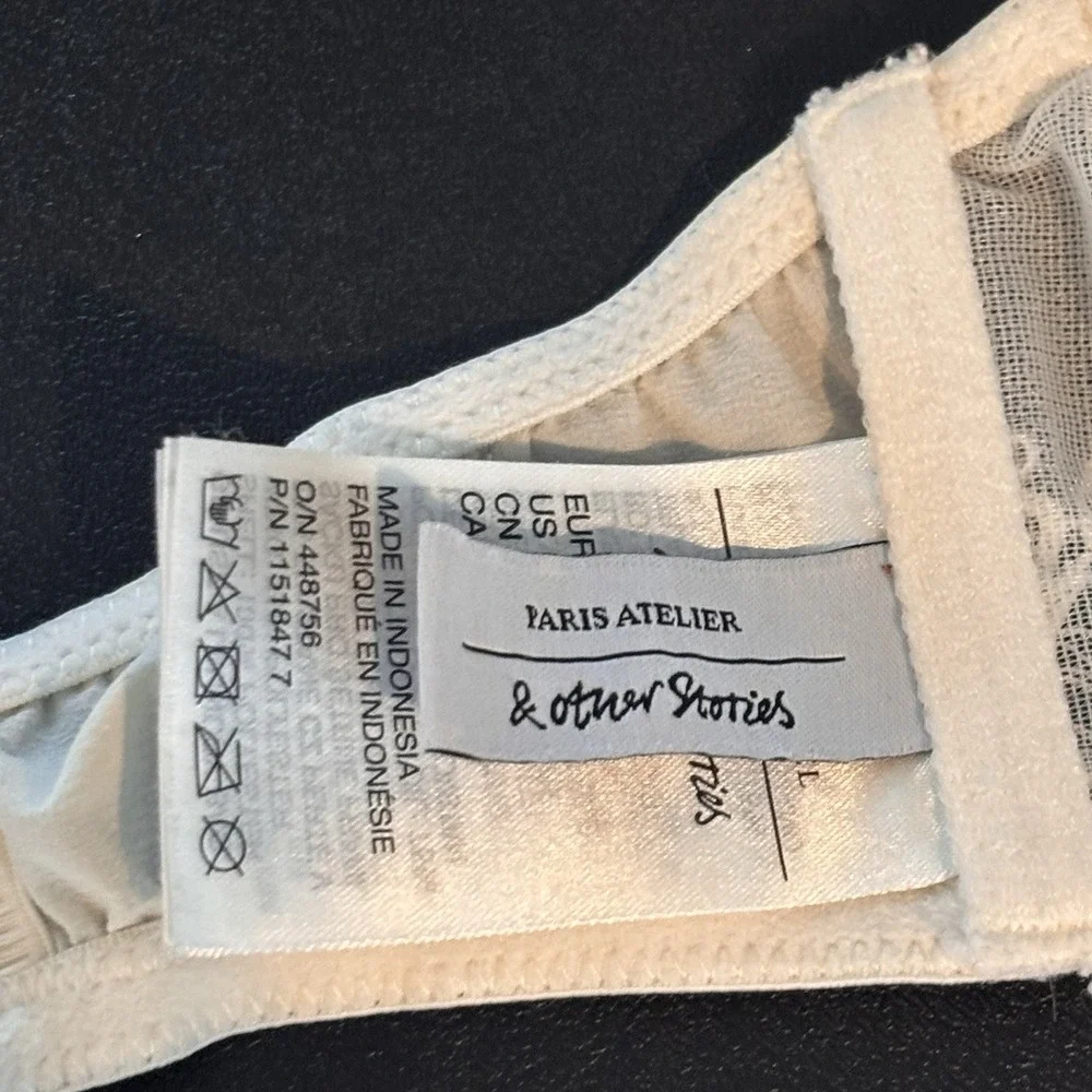 & Other Stories Women's White Lace Sheer Underwire Brakette Size 34 C Sexy EUC